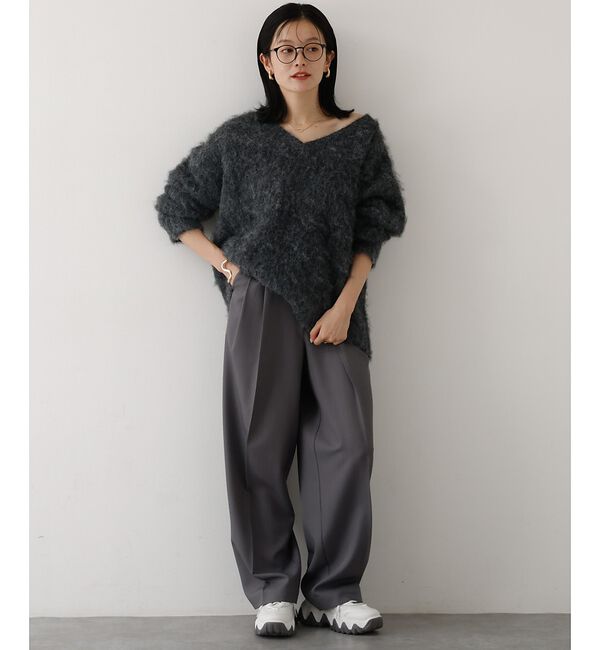 abahouse mavie「【後ろウエストゴム】タックワイドスラックス　m_01/シーズンレス/メンズライク」|その他|