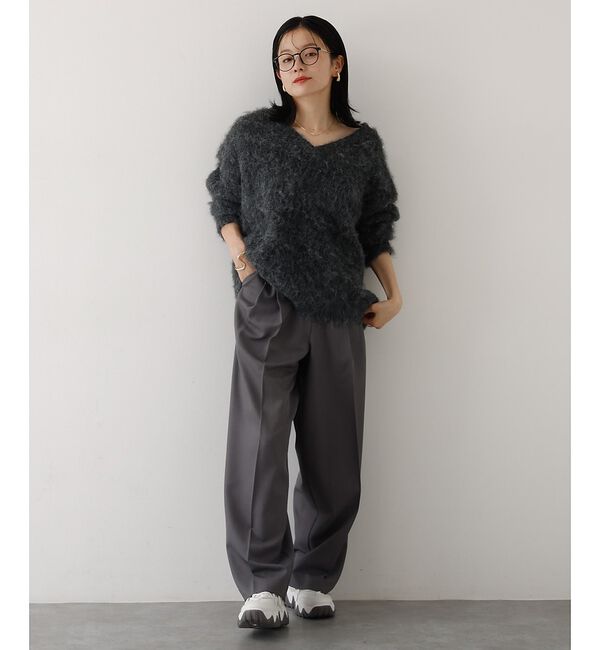 abahouse mavie「【後ろウエストゴム】タックワイドスラックス　m_01/シーズンレス/メンズライク」|その他|