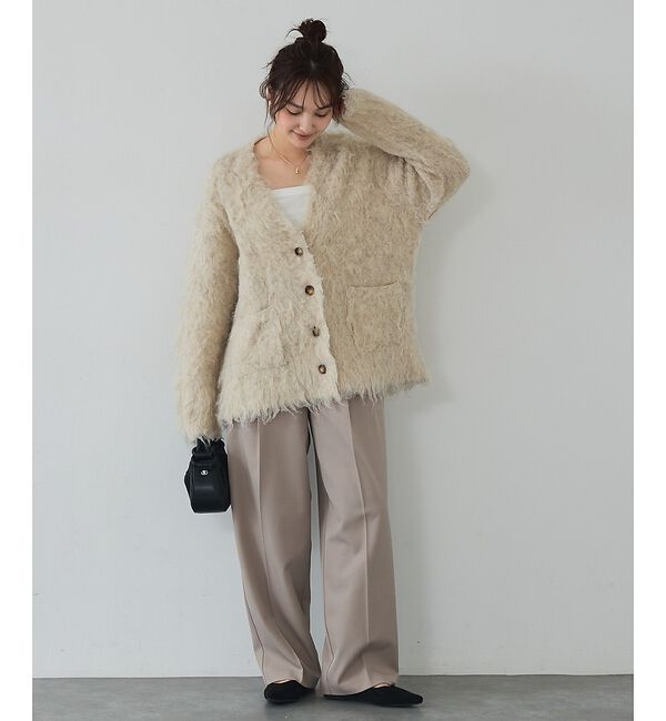 abahouse mavie「【後ろウエストゴム】タックワイドスラックス　m_01/シーズンレス/メンズライク」|その他|