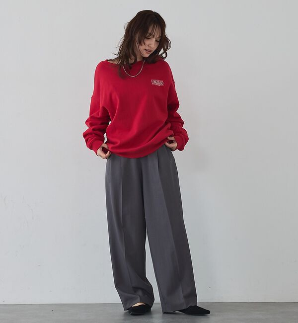 abahouse mavie「【後ろウエストゴム】タックワイドスラックス　m_01/シーズンレス/メンズライク」|その他|