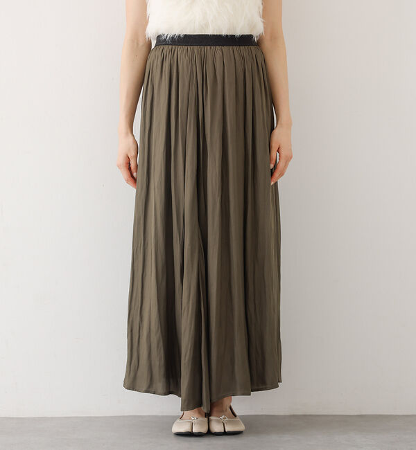 abahouse mavie「ヴィンテージサテンギャザースカート」|スカート|