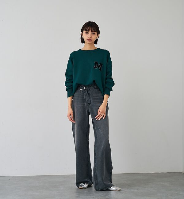 abahouse mavie「スウェットライク刺繍ニット」|ニット・セーター|