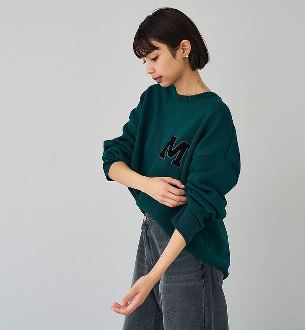 abahouse mavie「スウェットライク刺繍ニット」|ニット・セーター|