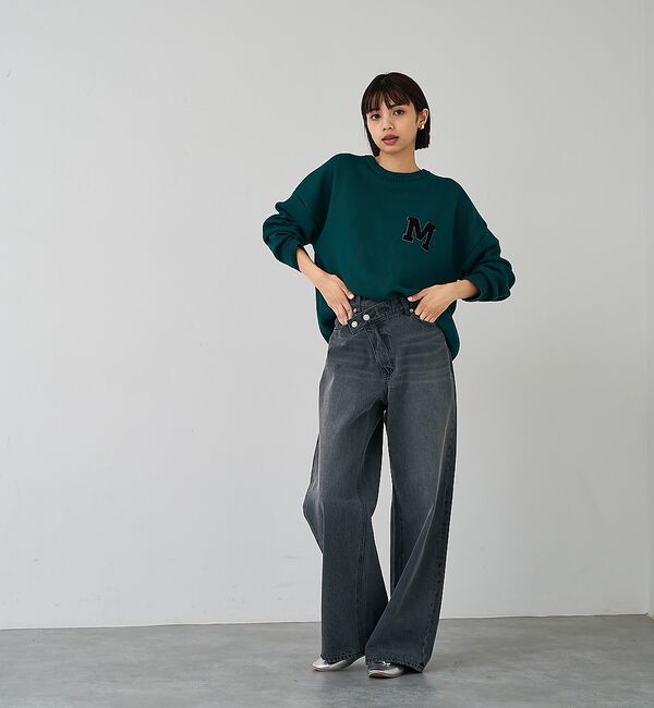 abahouse mavie「スウェットライク刺繍ニット」|ニット・セーター|