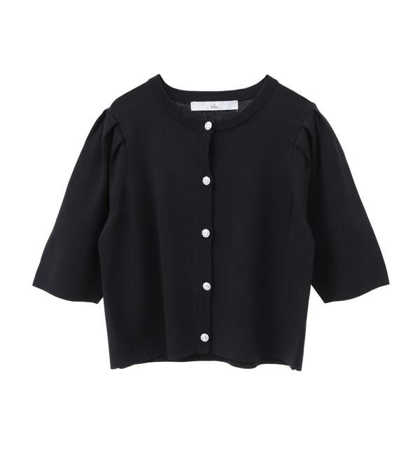 TIARA「ビジューボタンカーディガン」|カーディガン|ブラック