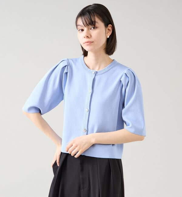 TIARA「ビジューボタンカーディガン」|カーディガン|ブルー