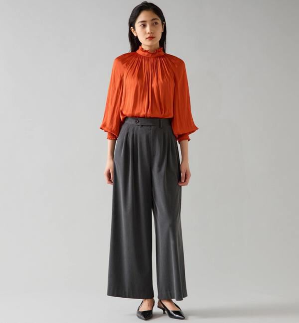 TIARA「【定番】2wayフリルネックギャザーブラウス」|シャツ・ブラウス|