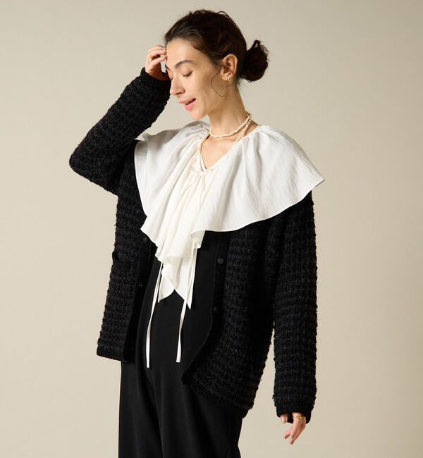 Liesse「モールヤーンニットジャケット」|カーディガン|