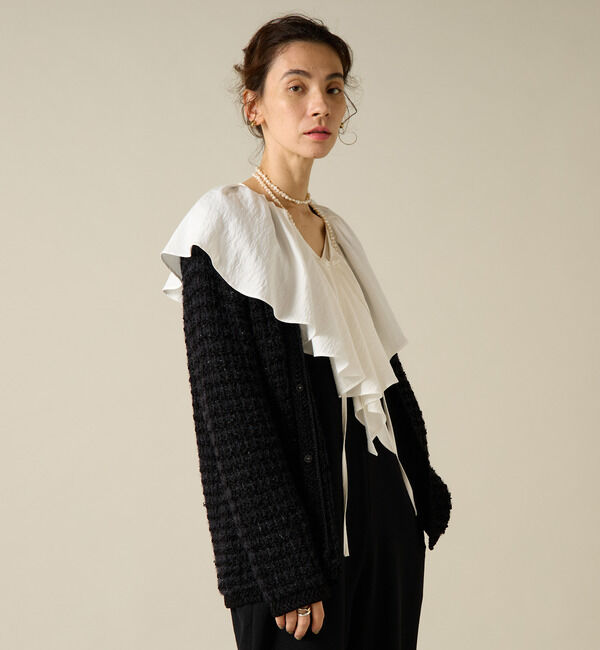 Liesse「モールヤーンニットジャケット」|カーディガン|
