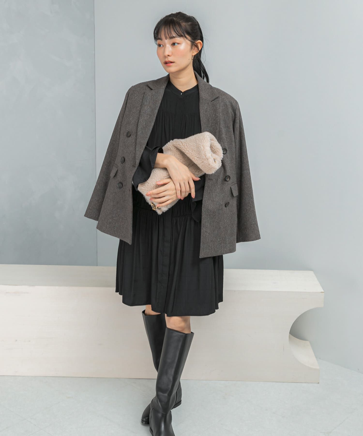 URBAN RESEARCH ROSSO「シャドーチェックミニワンピース」|ワンピース|