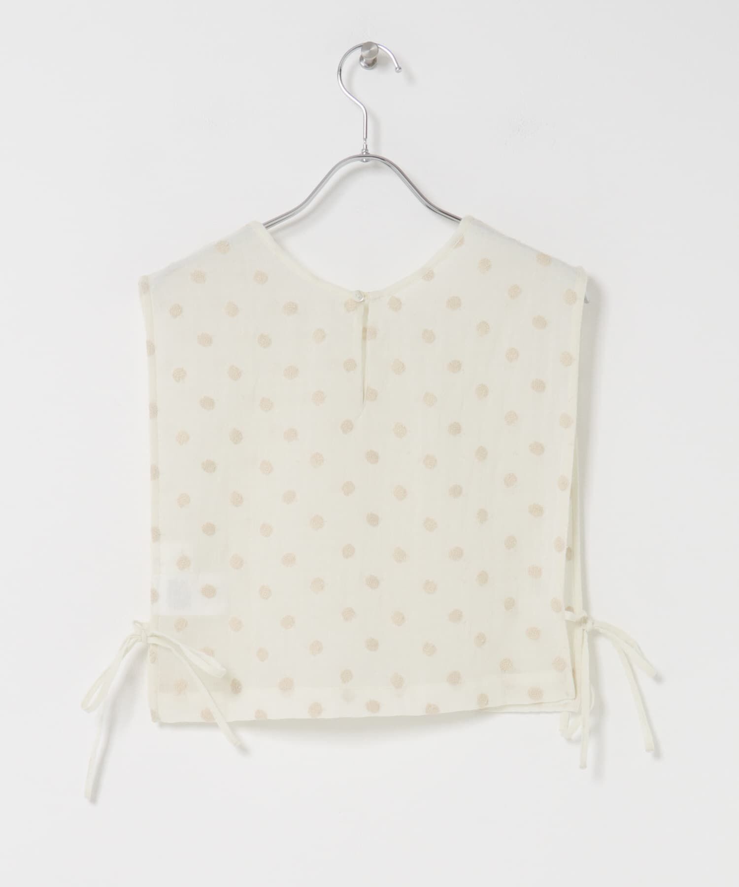 かぐれ「ドット刺繍ウールガーゼビブ」|ベスト・ジレ|