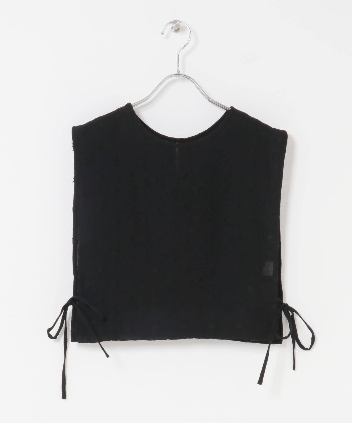 かぐれ「ドット刺繍ウールガーゼビブ」|ベスト・ジレ|