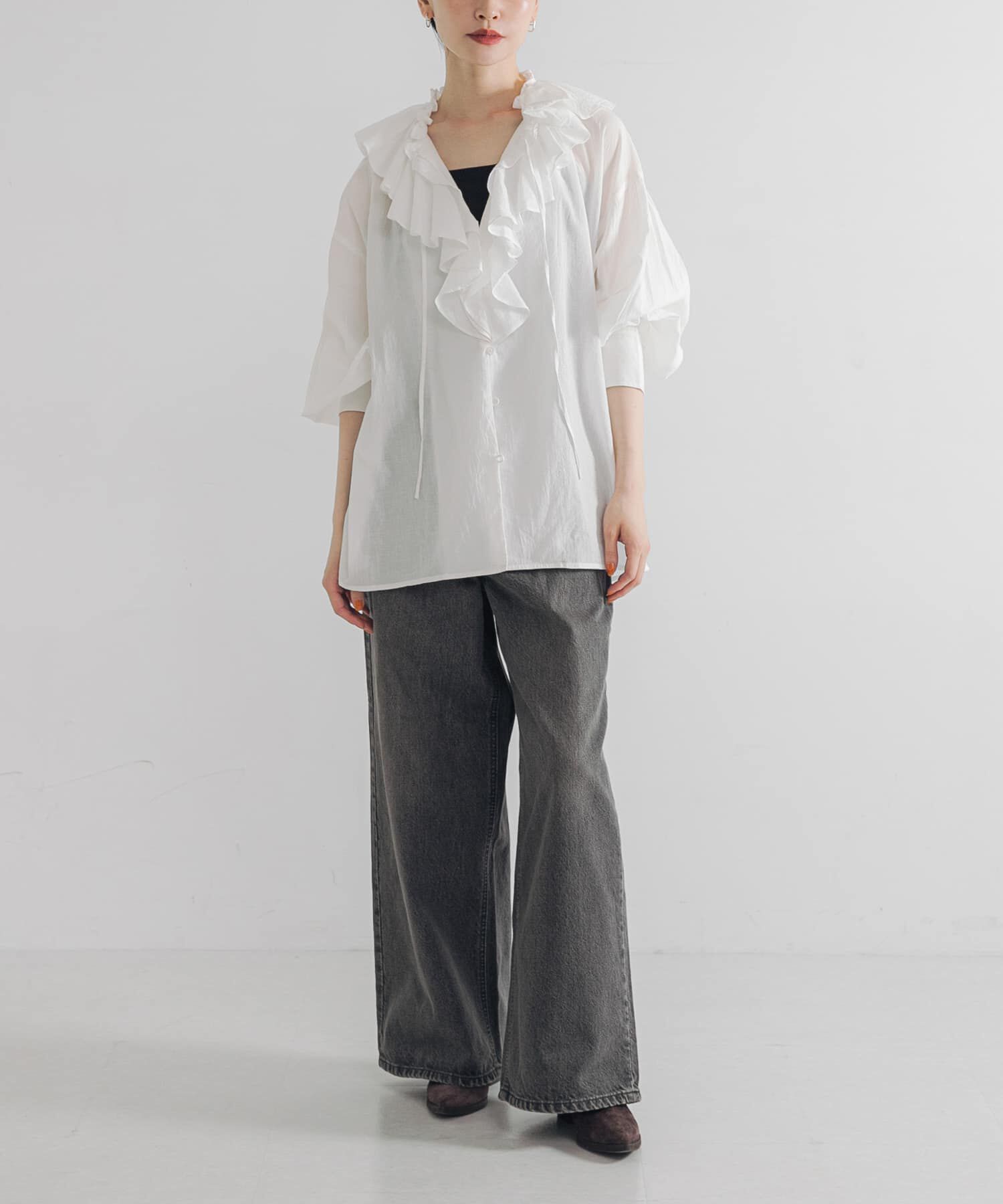 URBAN RESEARCH「『別注』crinkle crinkle crinkle&times;URBAN RESEARCH　cotton ruffle blouse」|シャツ・ブラウス|