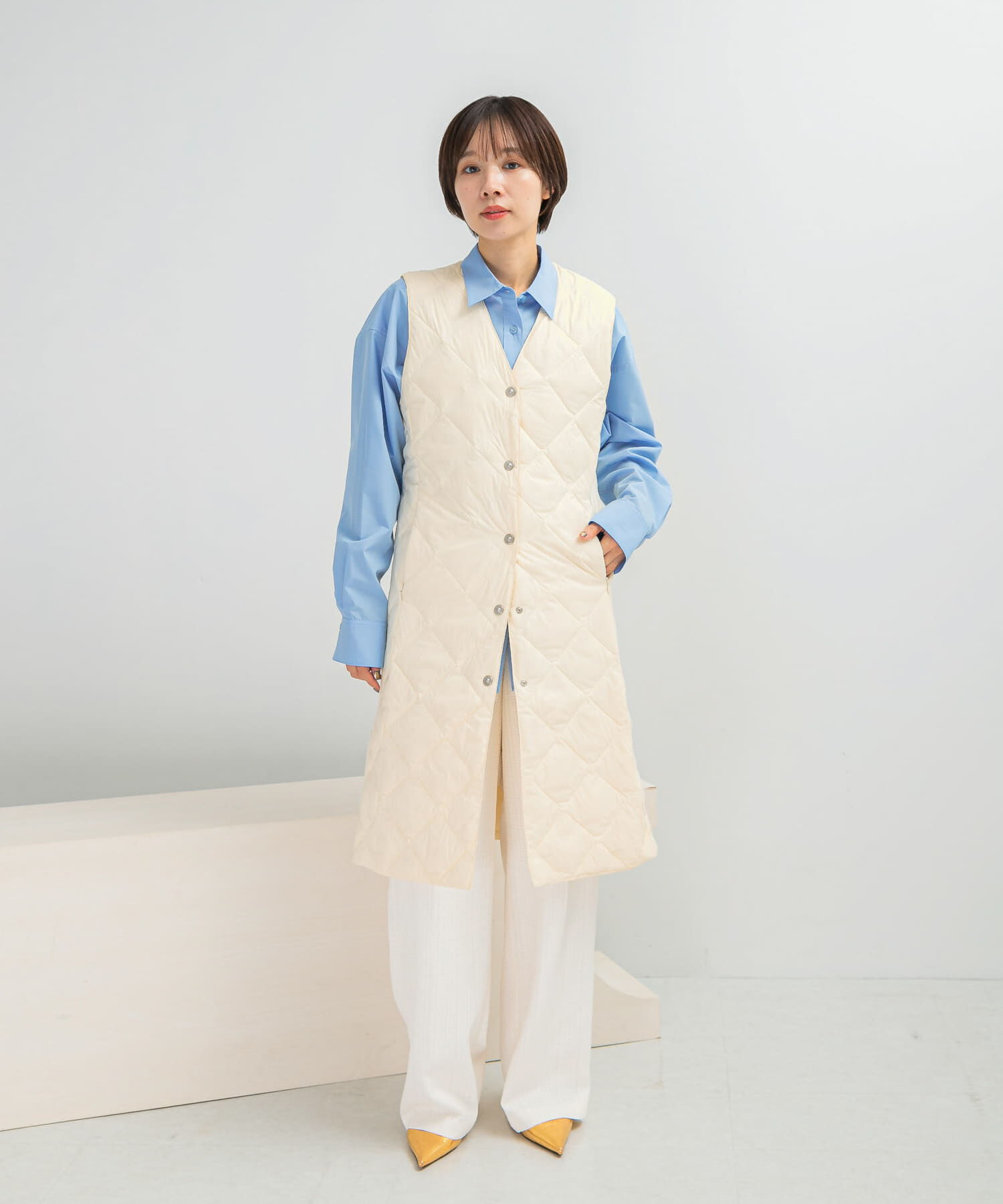 URBAN RESEARCH ROSSO「TAION　VNECK LONG DOWN GILET」|ダウンベスト・ベスト|