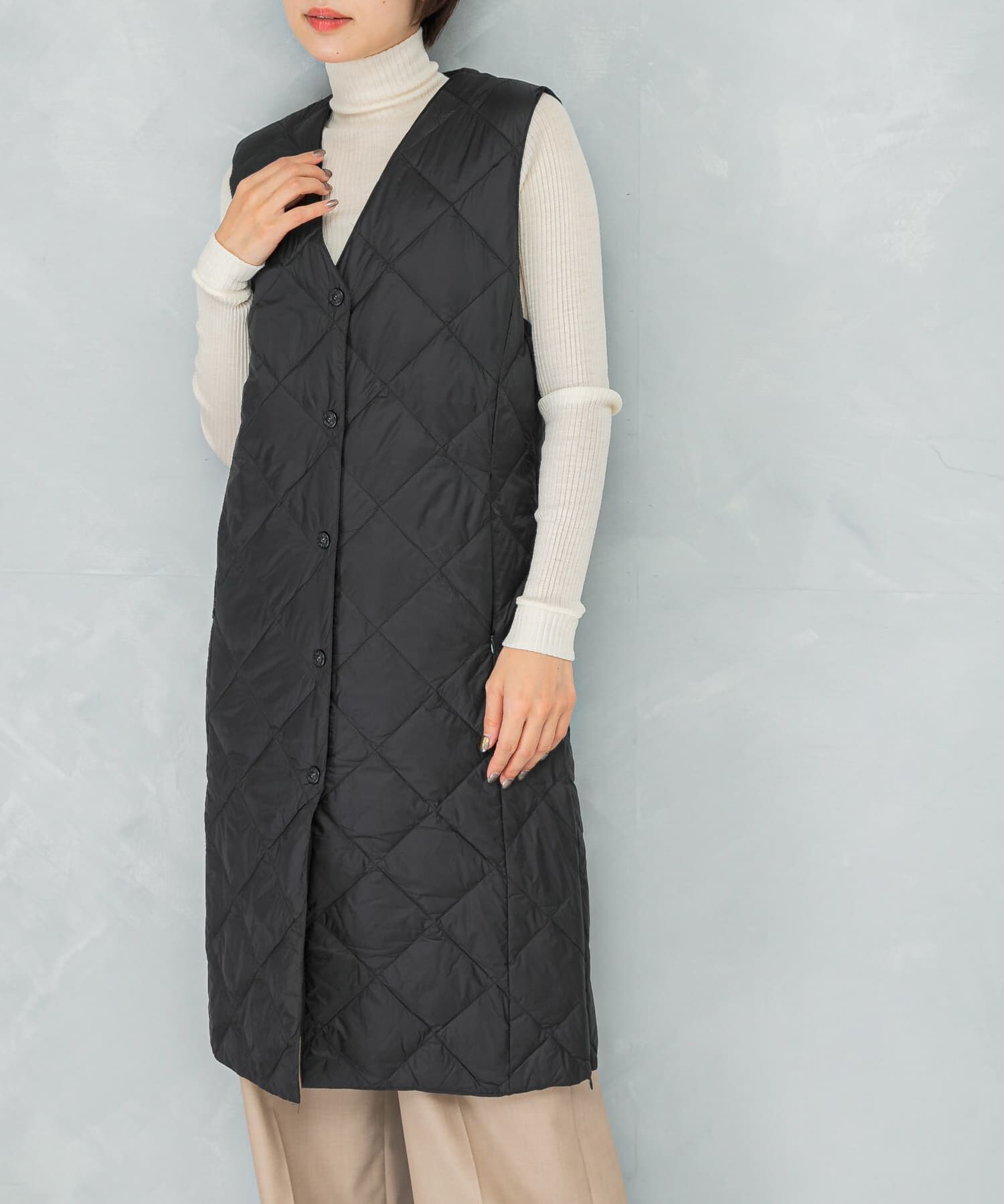 URBAN RESEARCH ROSSO「TAION　VNECK LONG DOWN GILET」|ダウンベスト・ベスト|