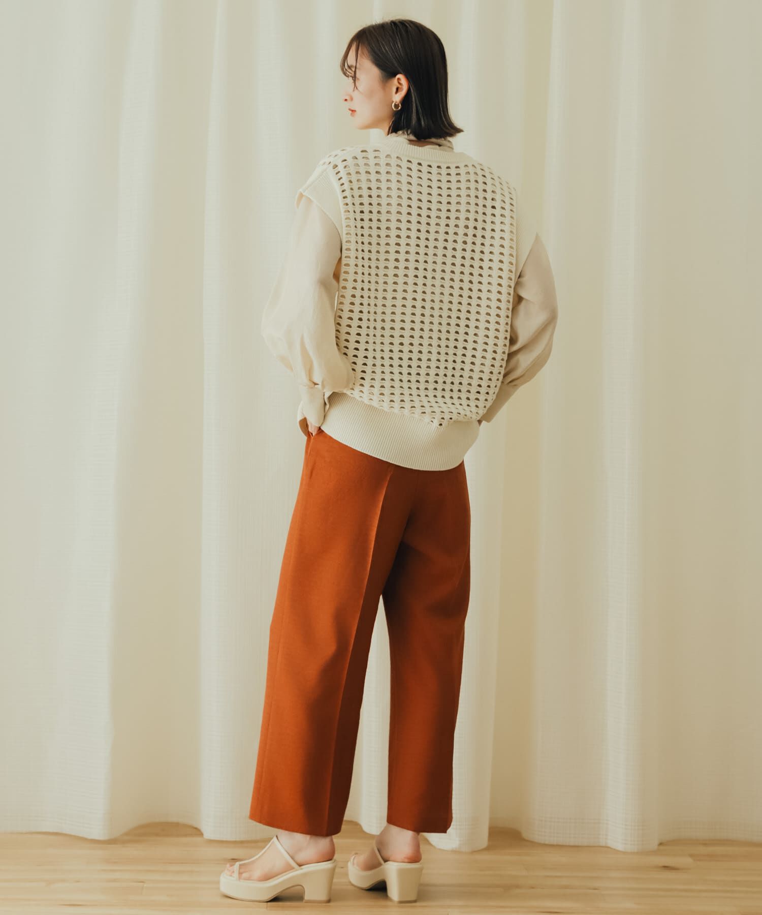 SENSE OF PLACE by URBAN RESEARCH「ホールメッシュキーネックニットベスト」|ベスト・ジレ|