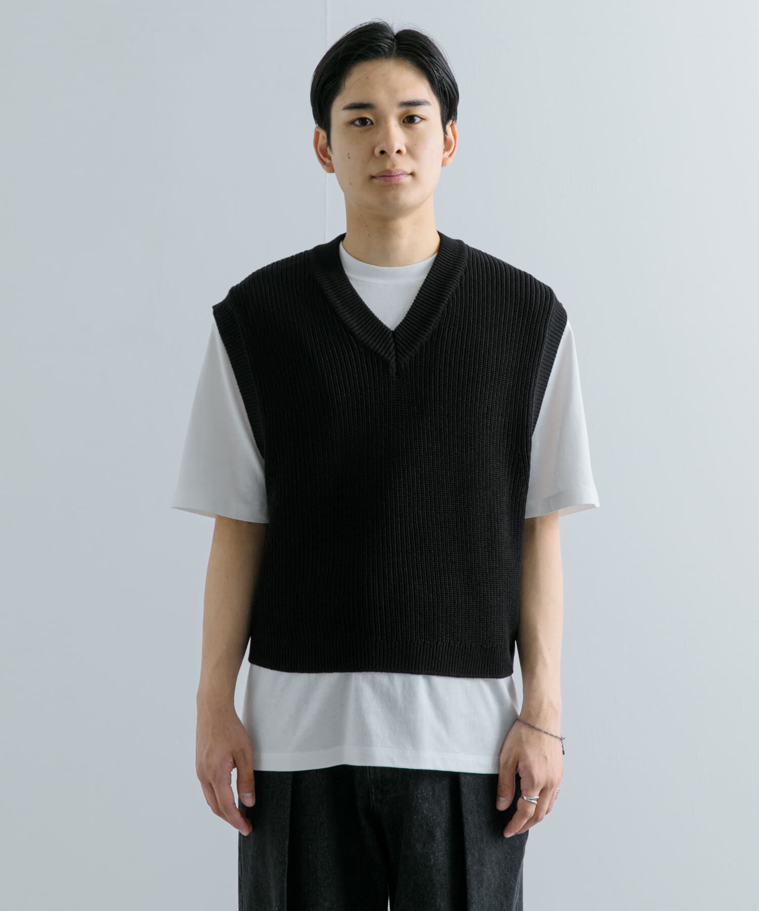 SENSE OF PLACE by URBAN RESEARCH「アゼアミクロップドニットベスト」|ベスト・ジレ|