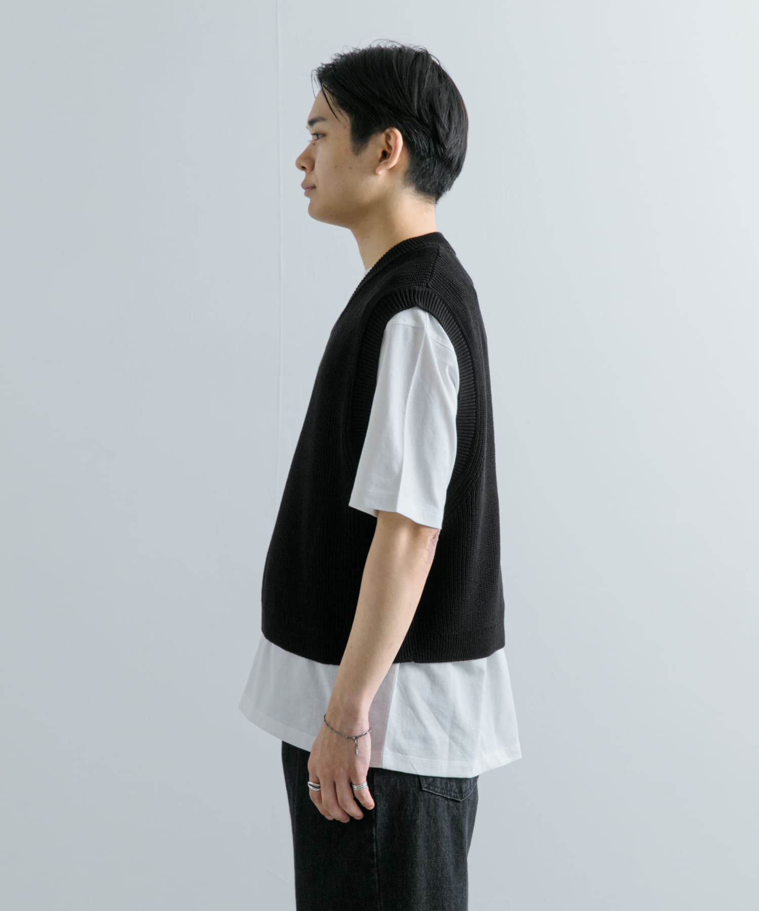 SENSE OF PLACE by URBAN RESEARCH「アゼアミクロップドニットベスト」|ベスト・ジレ|