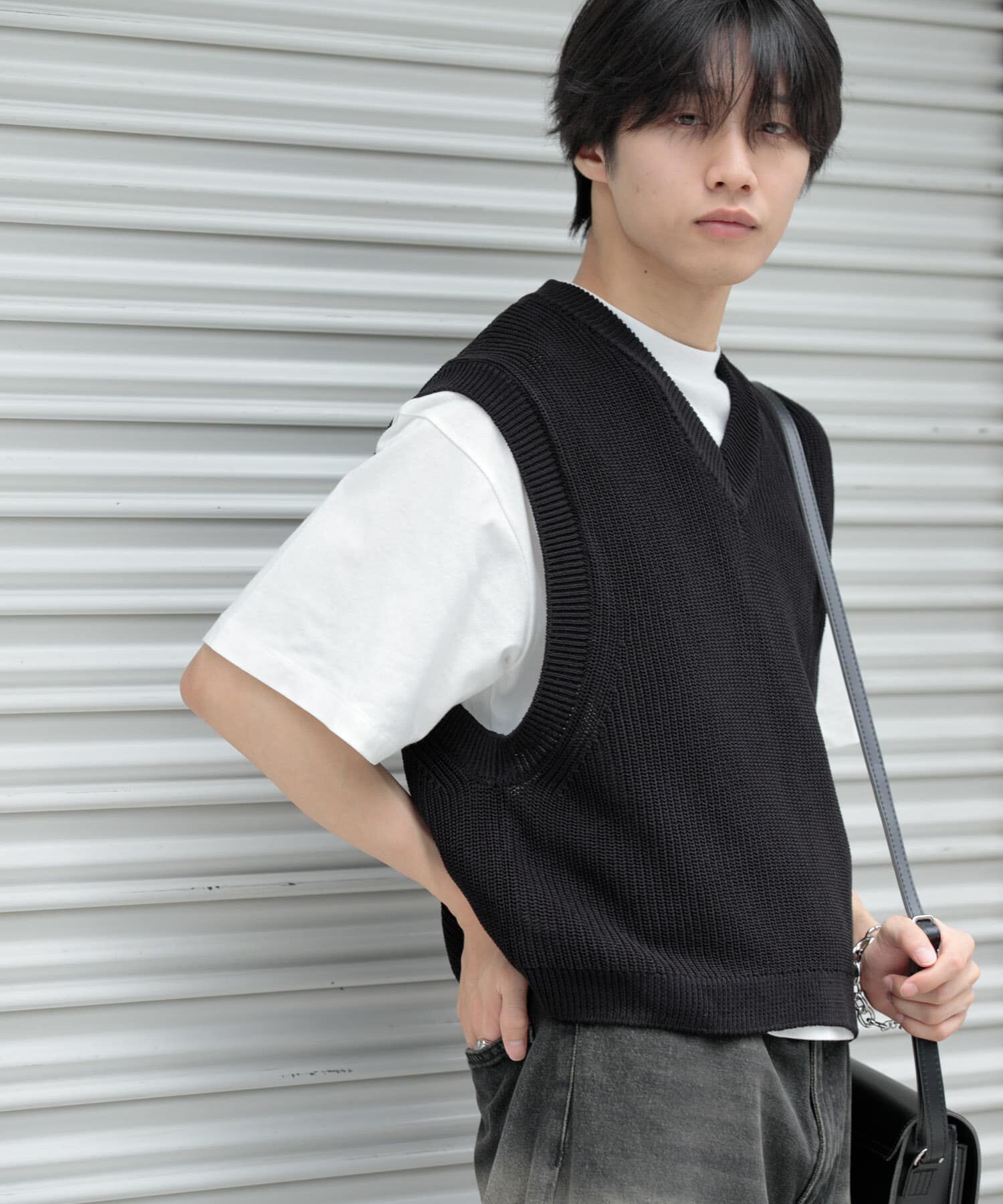 SENSE OF PLACE by URBAN RESEARCH「アゼアミクロップドニットベスト」|ベスト・ジレ|