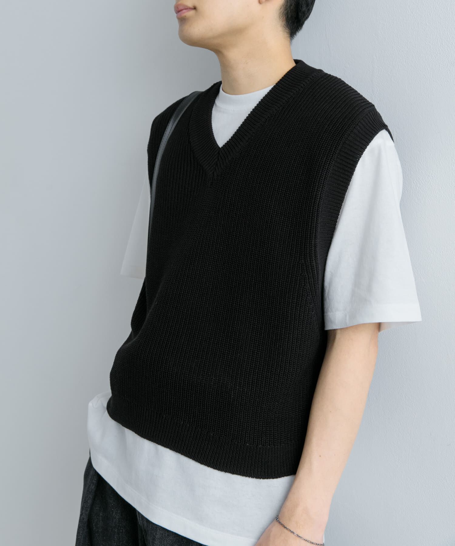 SENSE OF PLACE by URBAN RESEARCH「アゼアミクロップドニットベスト」|ベスト・ジレ|