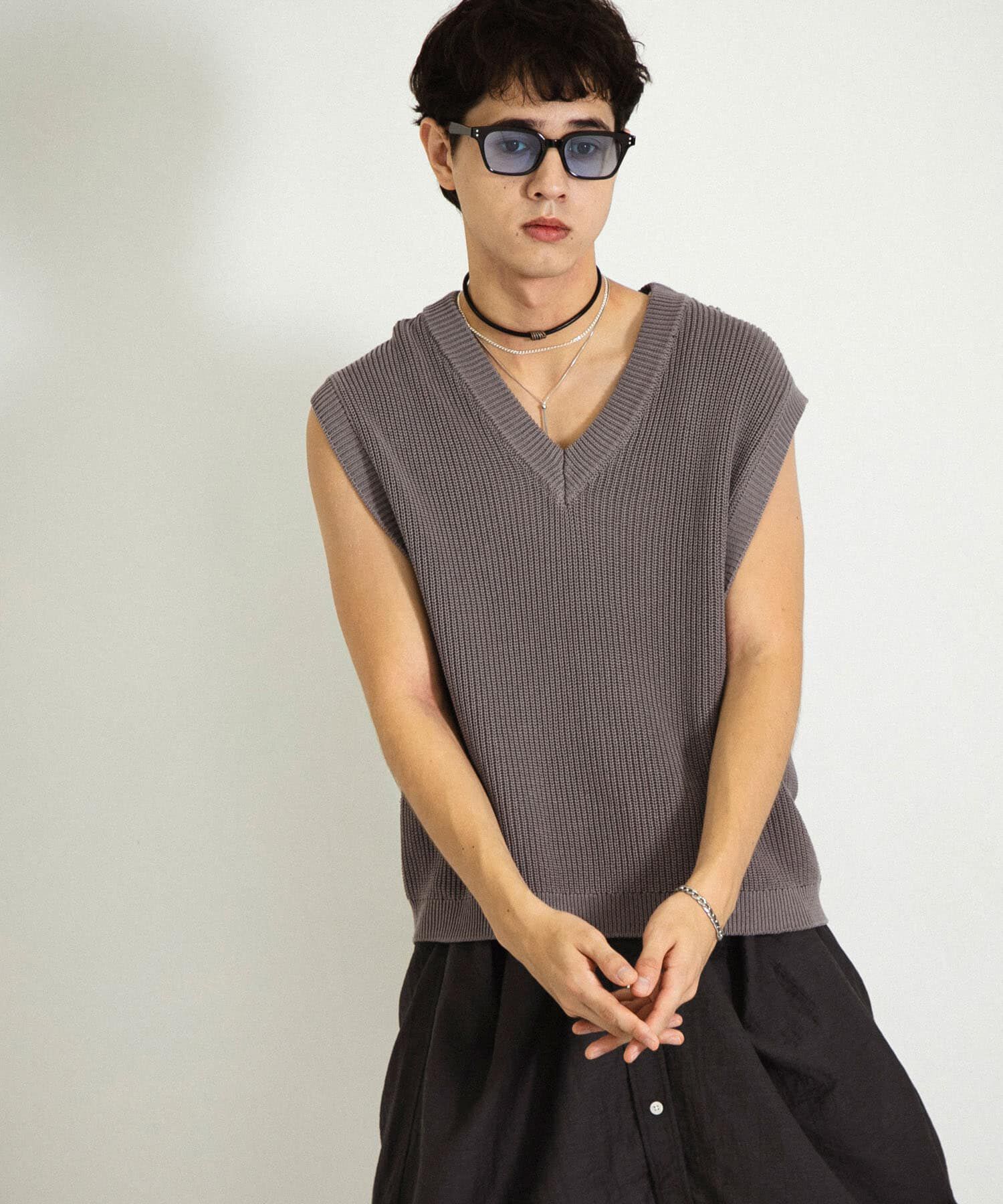 SENSE OF PLACE by URBAN RESEARCH「アゼアミクロップドニットベスト」|ベスト・ジレ|