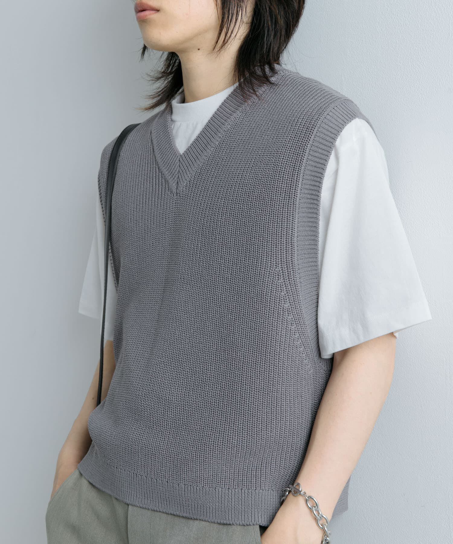 SENSE OF PLACE by URBAN RESEARCH「アゼアミクロップドニットベスト」|ベスト・ジレ|