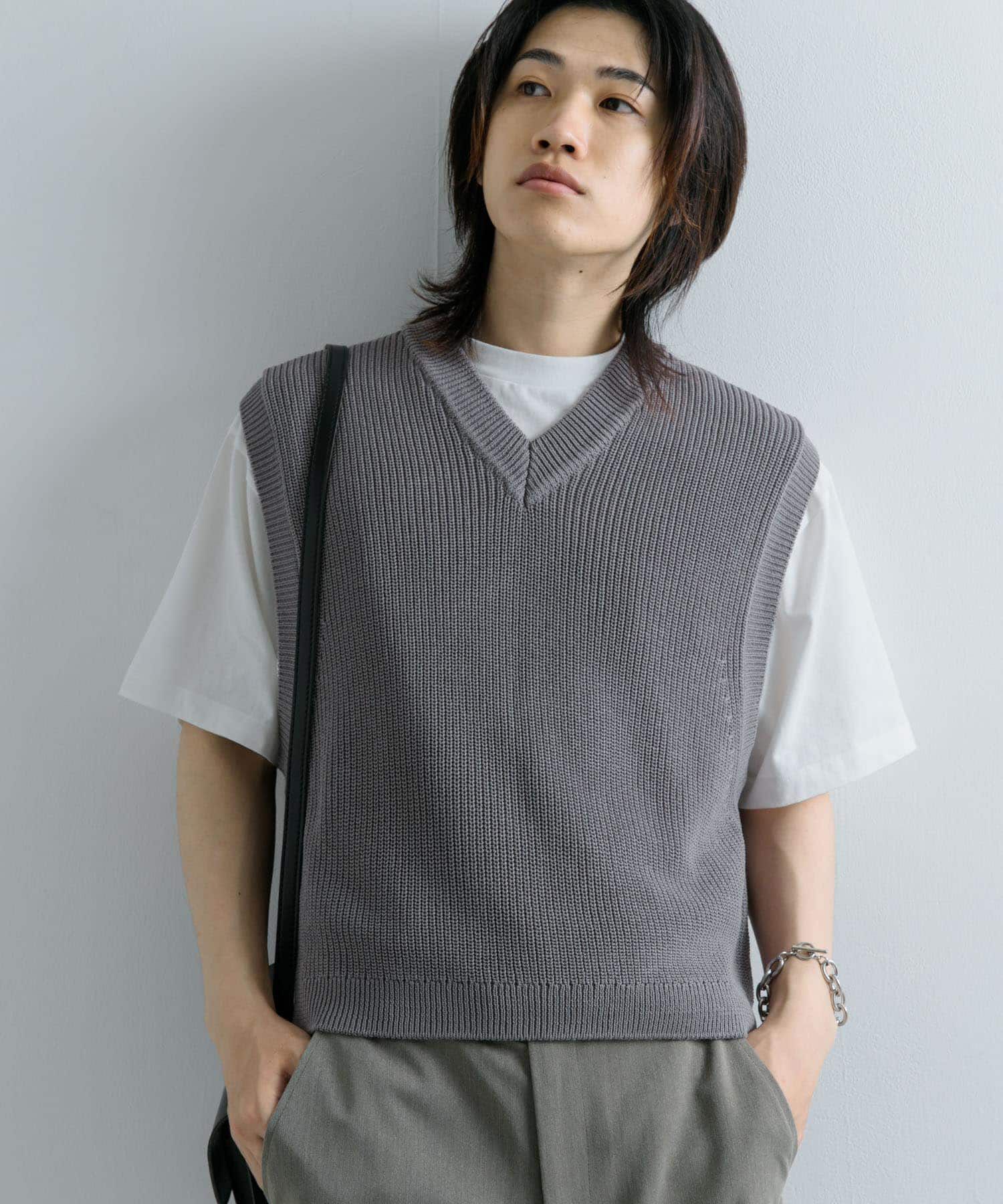 SENSE OF PLACE by URBAN RESEARCH「アゼアミクロップドニットベスト」|ベスト・ジレ|