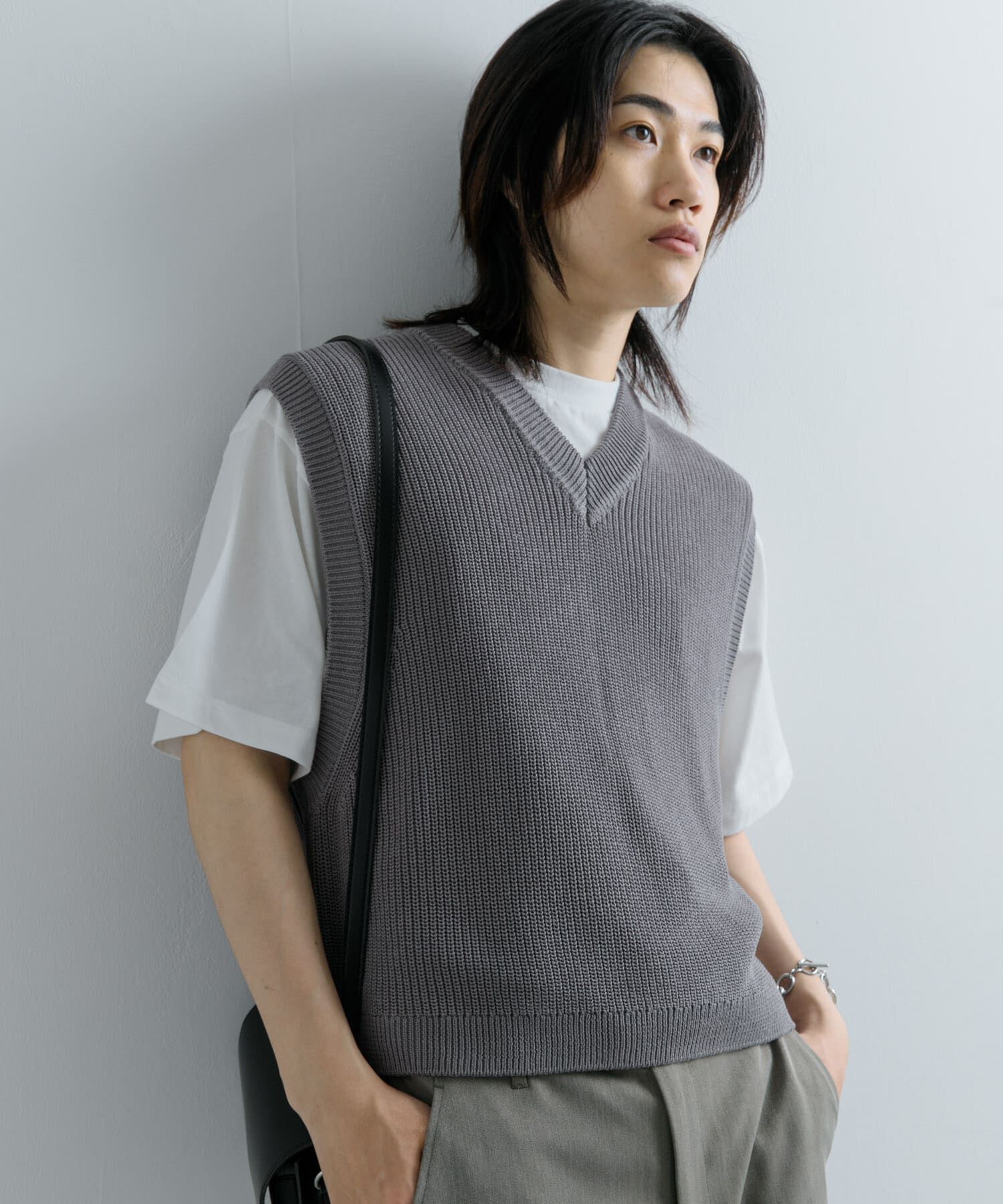 SENSE OF PLACE by URBAN RESEARCH「アゼアミクロップドニットベスト」|ベスト・ジレ|