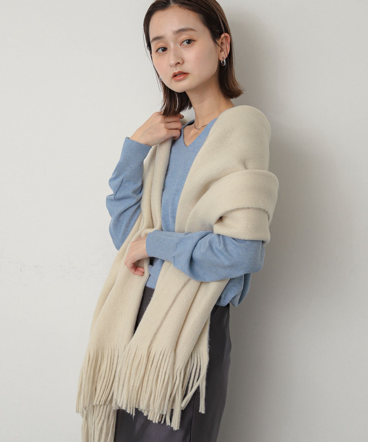 SENSE OF PLACE by URBAN RESEARCH「ニットフリンジストール」|ストール|