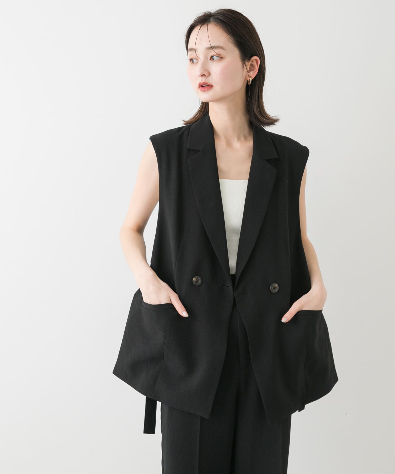 SENSE OF PLACE by URBAN RESEARCH「『UR TECH DRYLUXE』リネンライクサイドベルトジレ」|ベスト・ジレ|