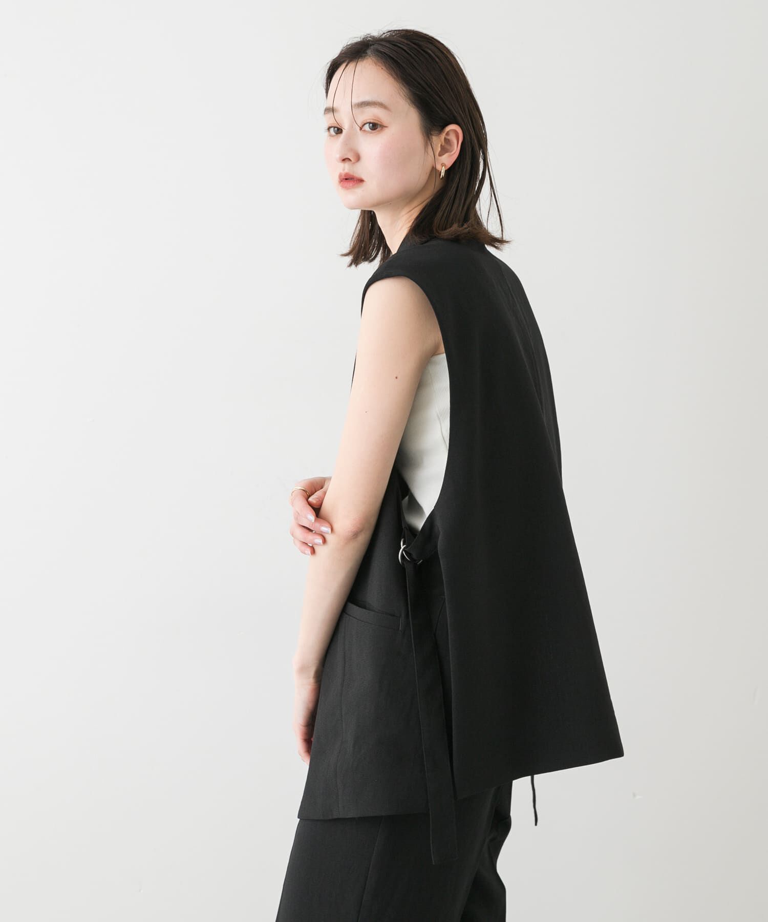 SENSE OF PLACE by URBAN RESEARCH「『UR TECH DRYLUXE』リネンライクサイドベルトジレ」|ベスト・ジレ|