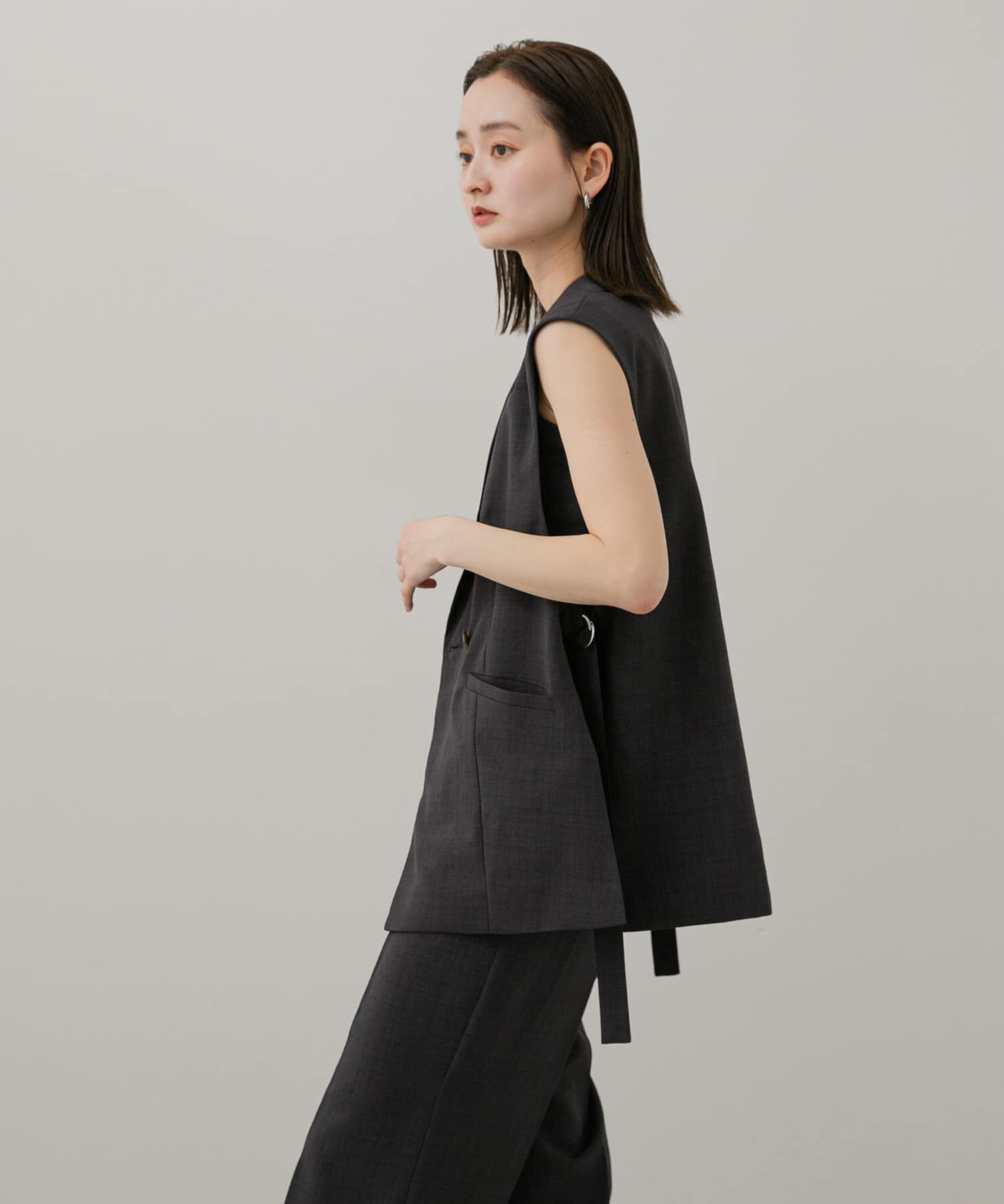 SENSE OF PLACE by URBAN RESEARCH「『UR TECH DRYLUXE』リネンライクサイドベルトジレ」|ベスト・ジレ|