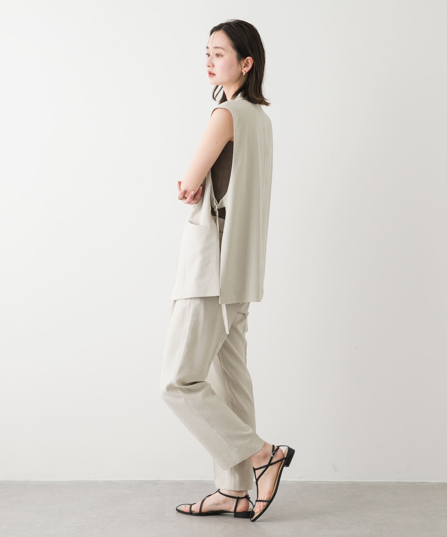 SENSE OF PLACE by URBAN RESEARCH「『UR TECH DRYLUXE』リネンライクサイドベルトジレ」|ベスト・ジレ|
