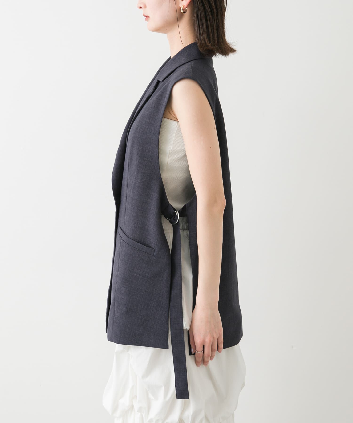 SENSE OF PLACE by URBAN RESEARCH「『UR TECH DRYLUXE』リネンライクサイドベルトジレ」|ベスト・ジレ|