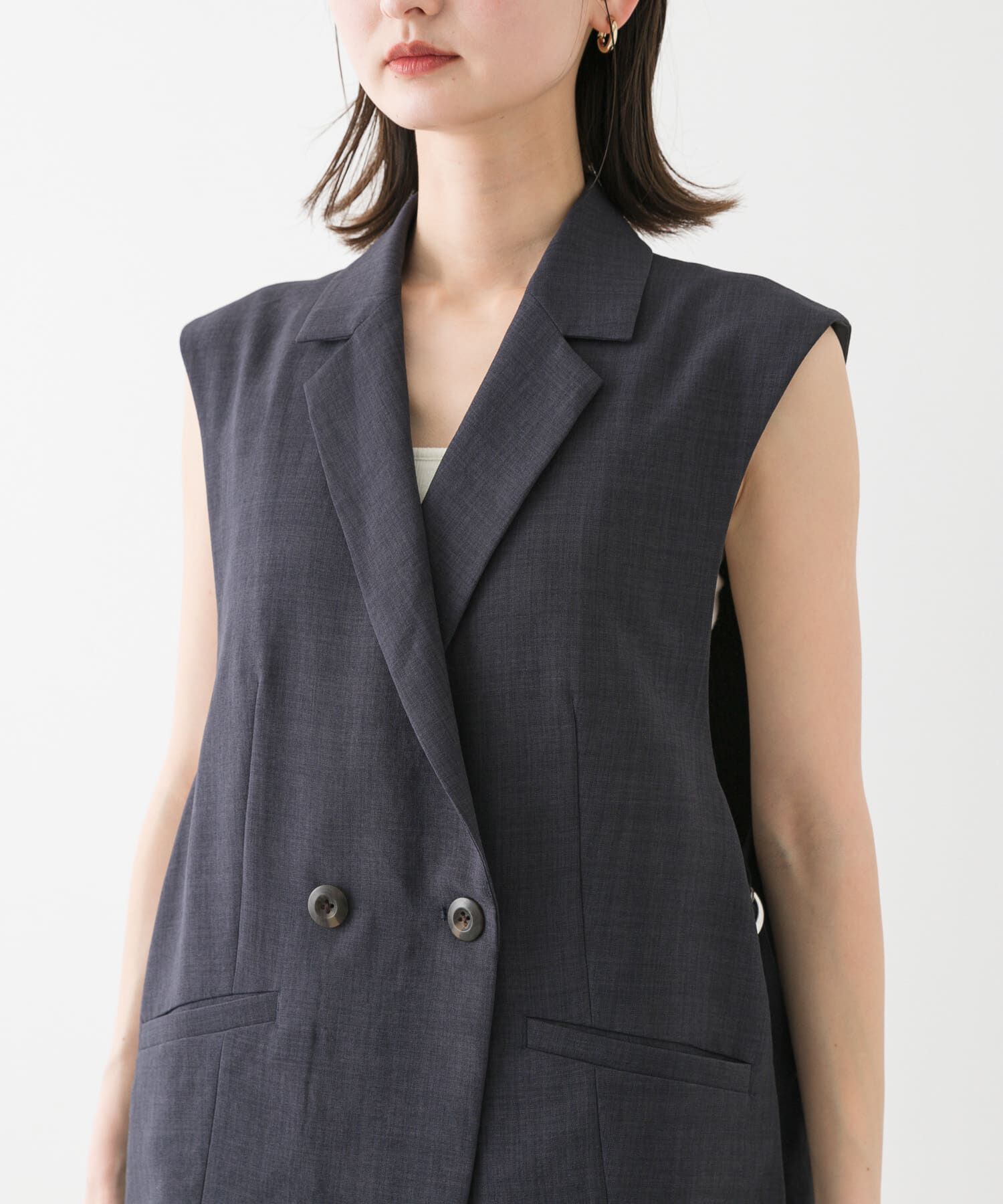 SENSE OF PLACE by URBAN RESEARCH「『UR TECH DRYLUXE』リネンライクサイドベルトジレ」|ベスト・ジレ|