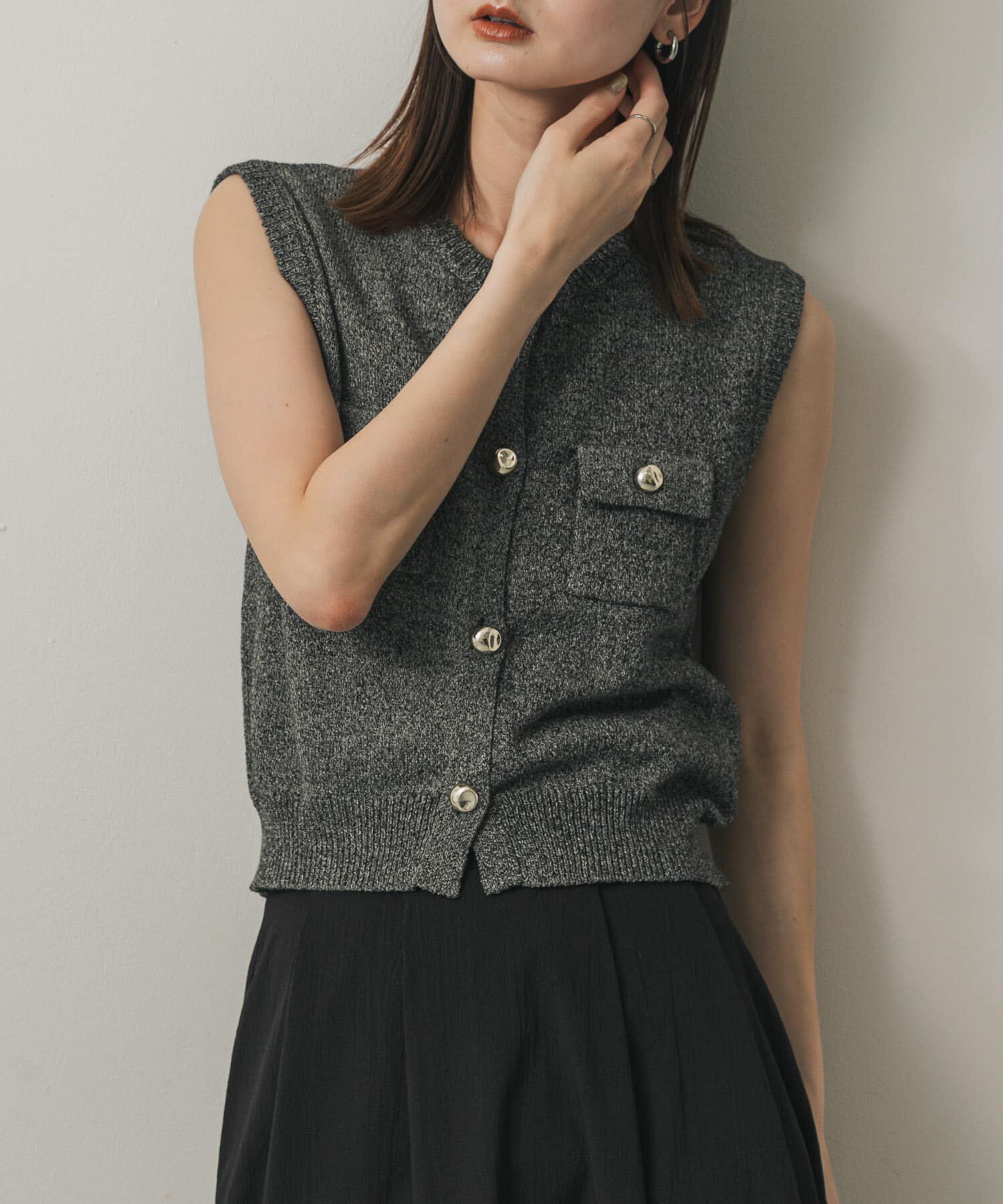 SENSE OF PLACE by URBAN RESEARCH「メタルボタンポケットベスト」|ベスト・ジレ|ブラック