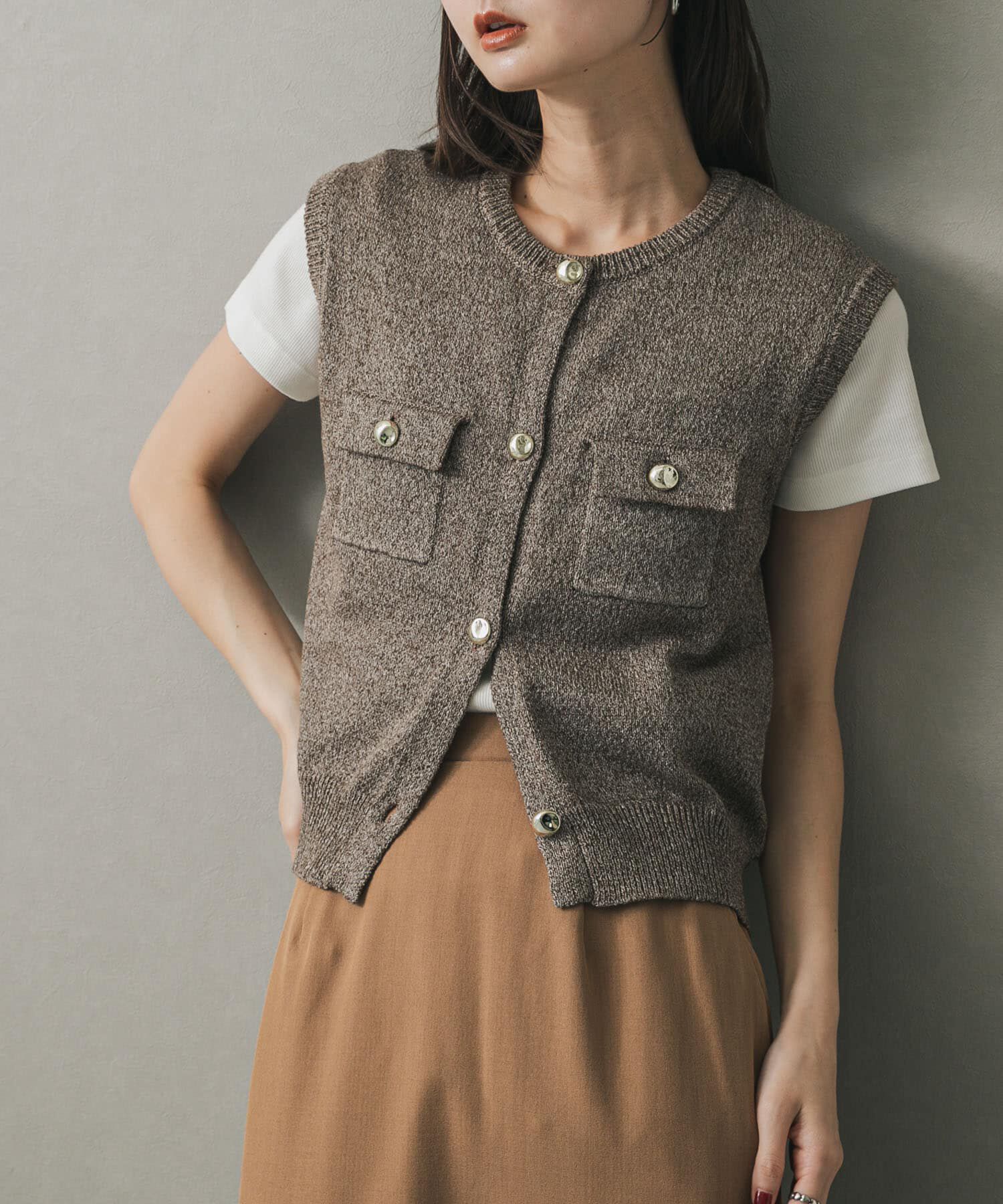 SENSE OF PLACE by URBAN RESEARCH「メタルボタンポケットベスト」|ベスト・ジレ|ブラウン