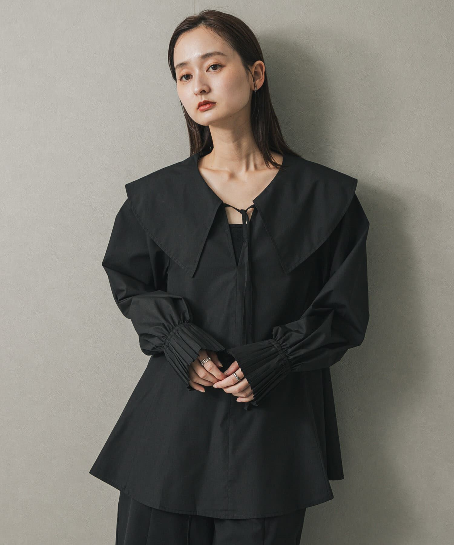 SENSE OF PLACE by URBAN RESEARCH「ビッグカラーカフスプリーツブラウス」|シャツ・ブラウス|