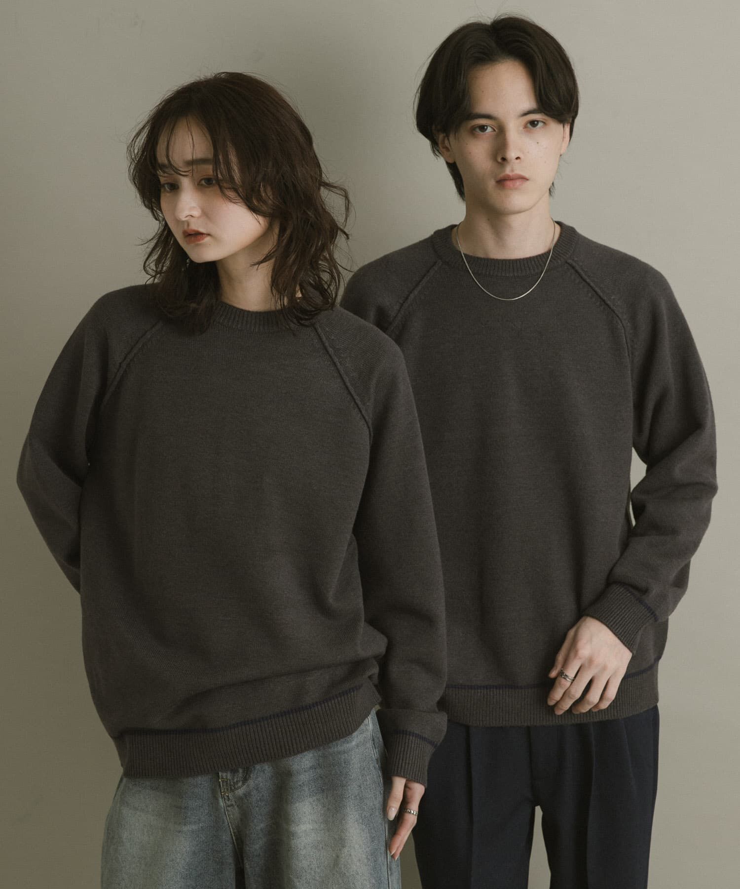 SENSE OF PLACE by URBAN RESEARCH「『一部WEB限定ｶﾗｰ』『洗濯可/毛玉防止』ｽﾄﾚｯﾁﾊｲｼｮｸﾗｲﾝﾆ」|ニット・セーター|チャコールグレー