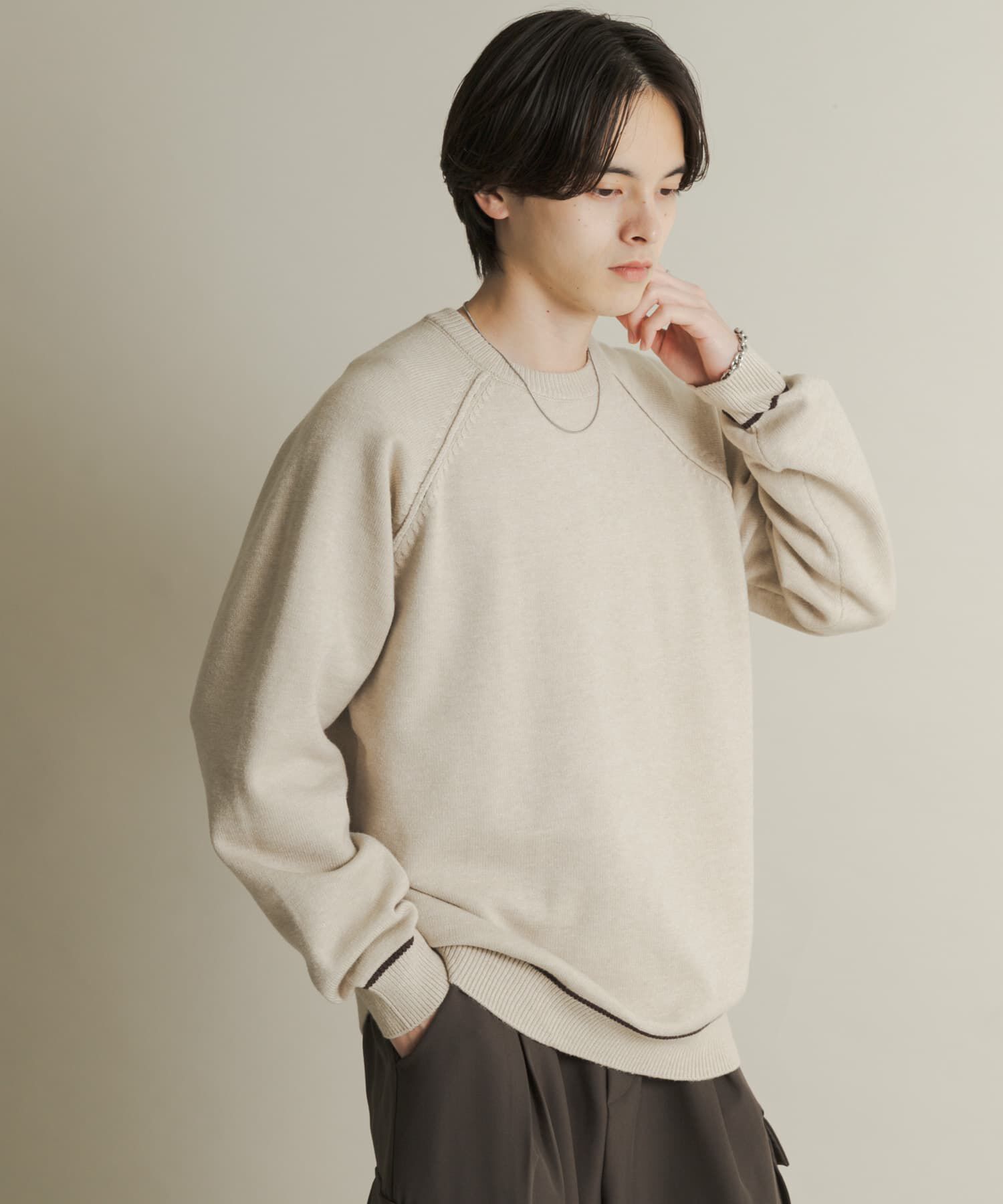 SENSE OF PLACE by URBAN RESEARCH「『一部WEB限定ｶﾗｰ』『洗濯可/毛玉防止』ｽﾄﾚｯﾁﾊｲｼｮｸﾗｲﾝﾆ」|ニット・セーター|