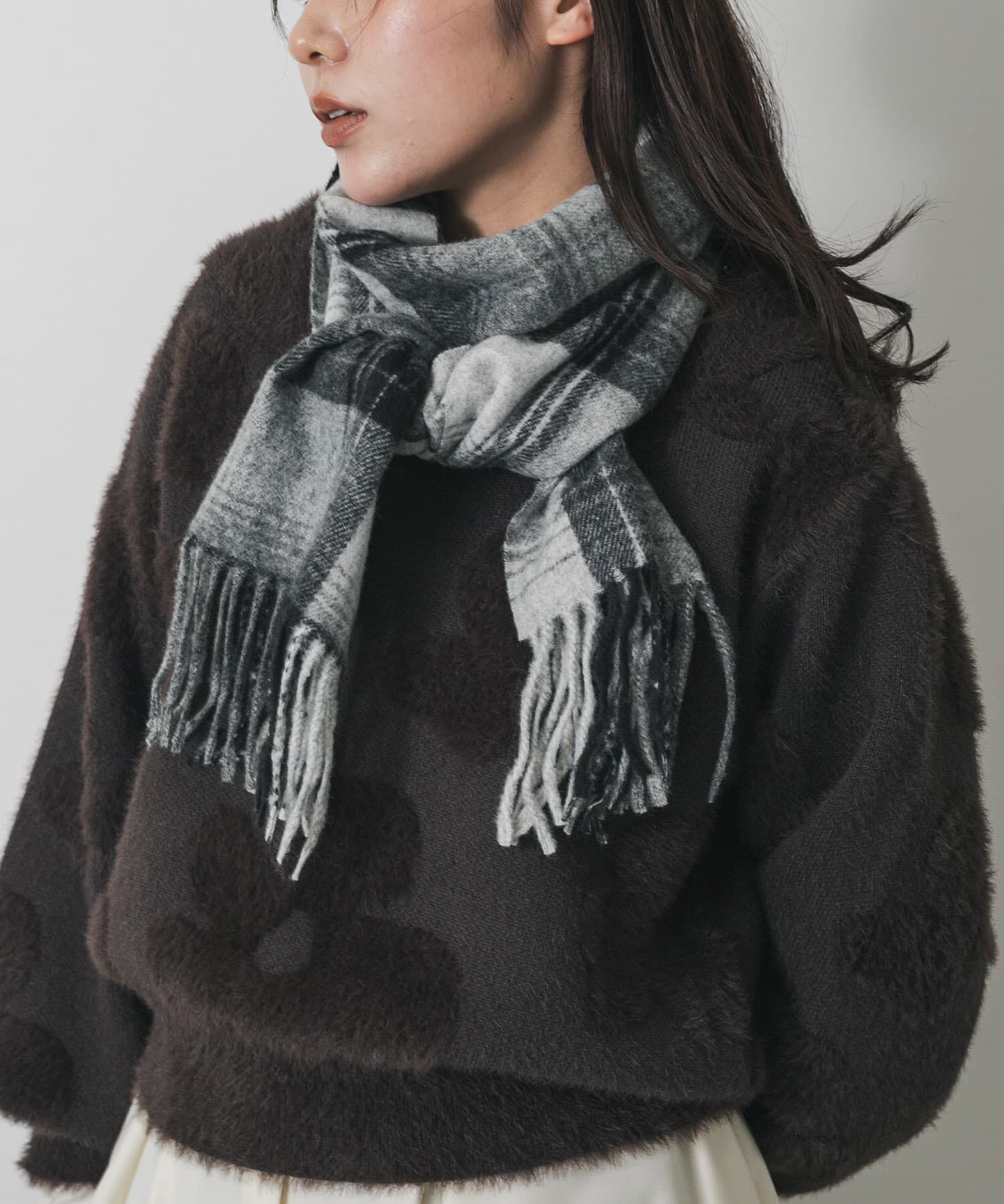 SENSE OF PLACE by URBAN RESEARCH「チェックフリンジストール」|マフラー|