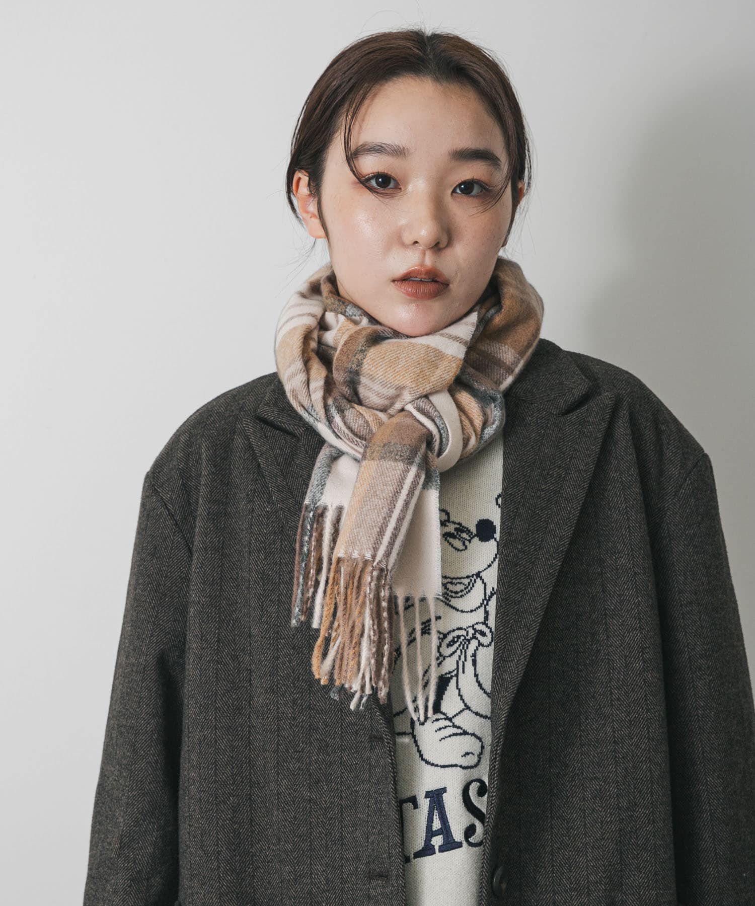 SENSE OF PLACE by URBAN RESEARCH「チェックフリンジストール」|マフラー|