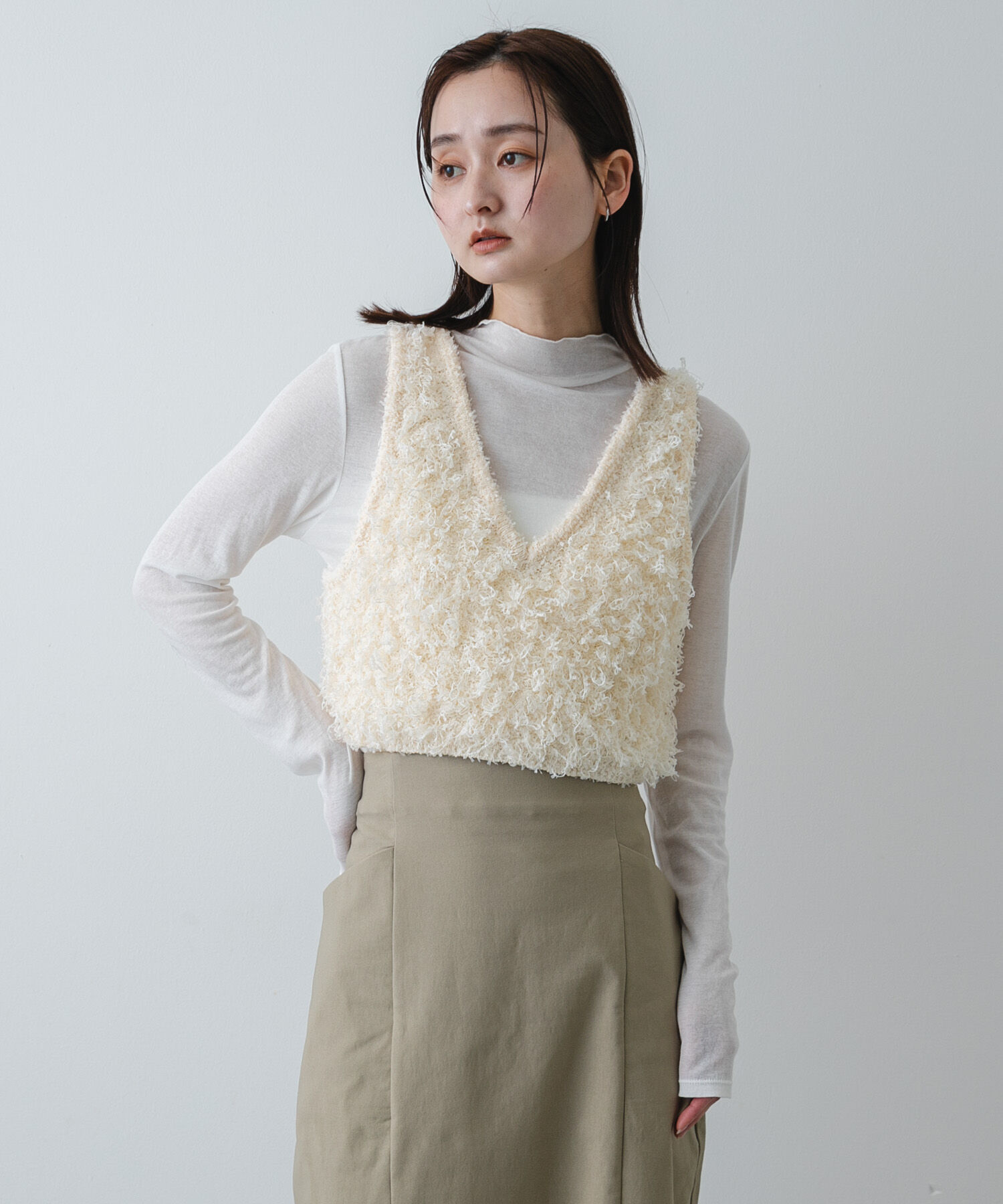 SENSE OF PLACE by URBAN RESEARCH「『洗濯可』2wayリボンヤーンループニットベスト」|ベスト・ジレ|