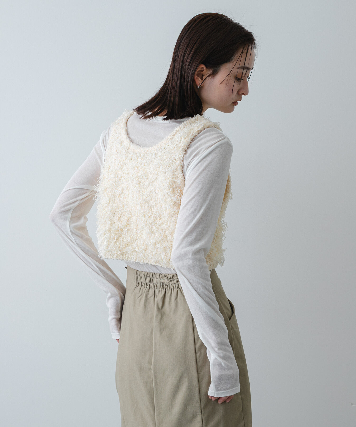 SENSE OF PLACE by URBAN RESEARCH「『洗濯可』2wayリボンヤーンループニットベスト」|ベスト・ジレ|