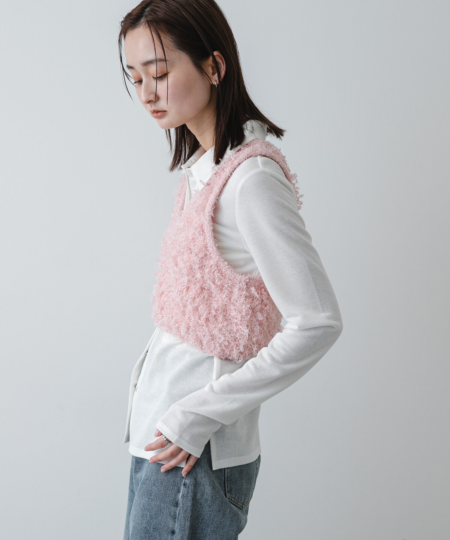 SENSE OF PLACE by URBAN RESEARCH「『洗濯可』2wayリボンヤーンループニットベスト」|ベスト・ジレ|