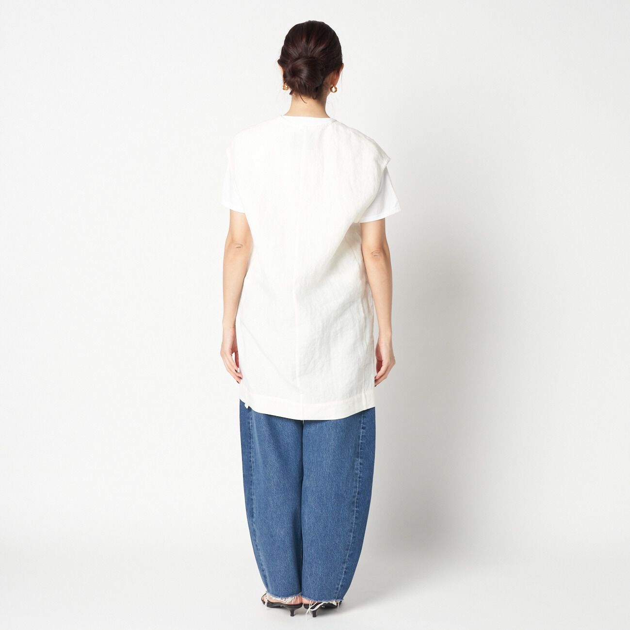 HELIOPOLE「HELIOPOLE DUNGAREES LINEN LONG GILLET」|ベスト・ジレ|