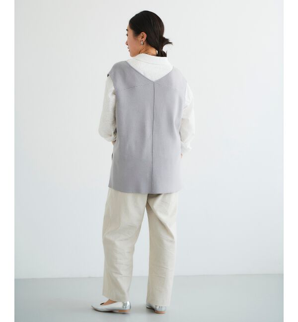 le.coeur blanc「《手洗い可能》ミラノリブVネックベスト」|ベスト・ジレ|