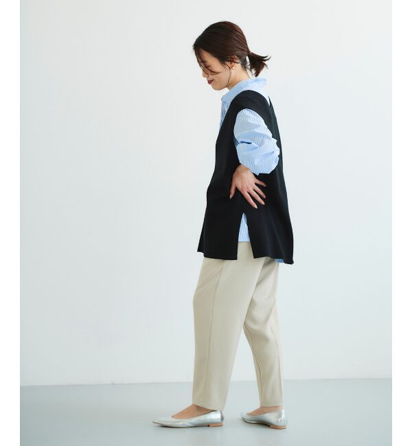 le.coeur blanc「《手洗い可能》ミラノリブVネックベスト」|ベスト・ジレ|