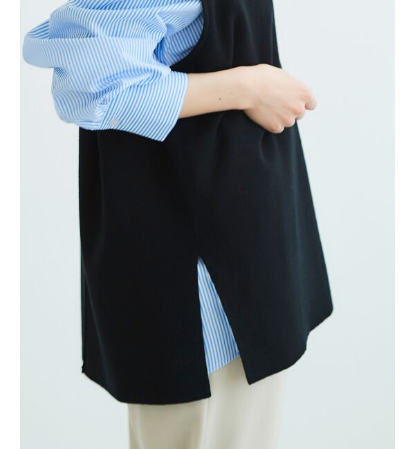 le.coeur blanc「《手洗い可能》ミラノリブVネックベスト」|ベスト・ジレ|