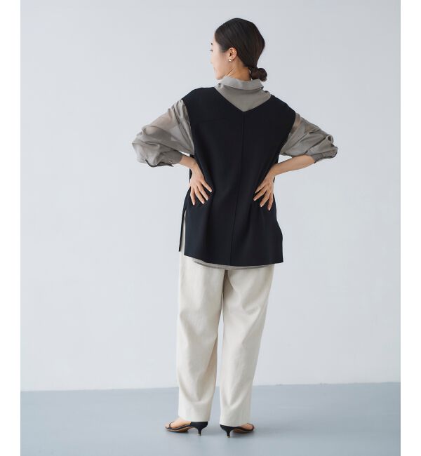 le.coeur blanc「《手洗い可能》ミラノリブVネックベスト」|ベスト・ジレ|